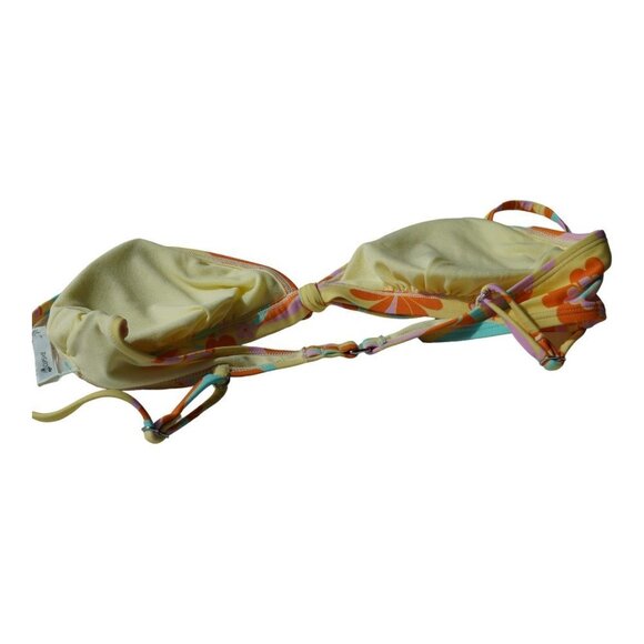 Women's CUPSHE Retro Daisy Print Knotted Top & Cheeky High Leg Bikini Set Sz L - Picture 8 of 8